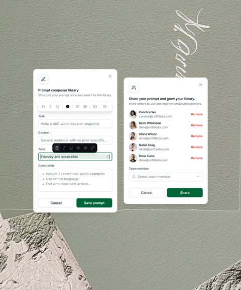 Product design prompts